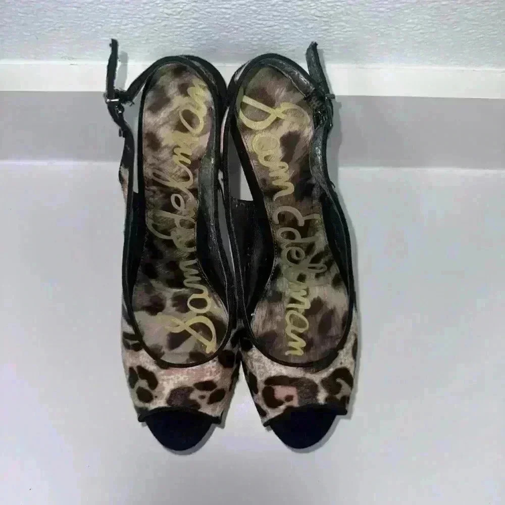 Sam Edelman Heels, Brown Leopard Print, Size 8.5 - Picture 9 of 14